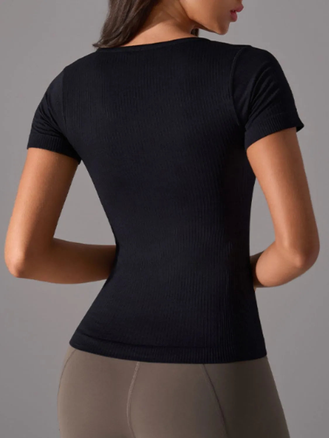 Square Neck Active T-Shirt with Detachable Chest Pads Carauana Store