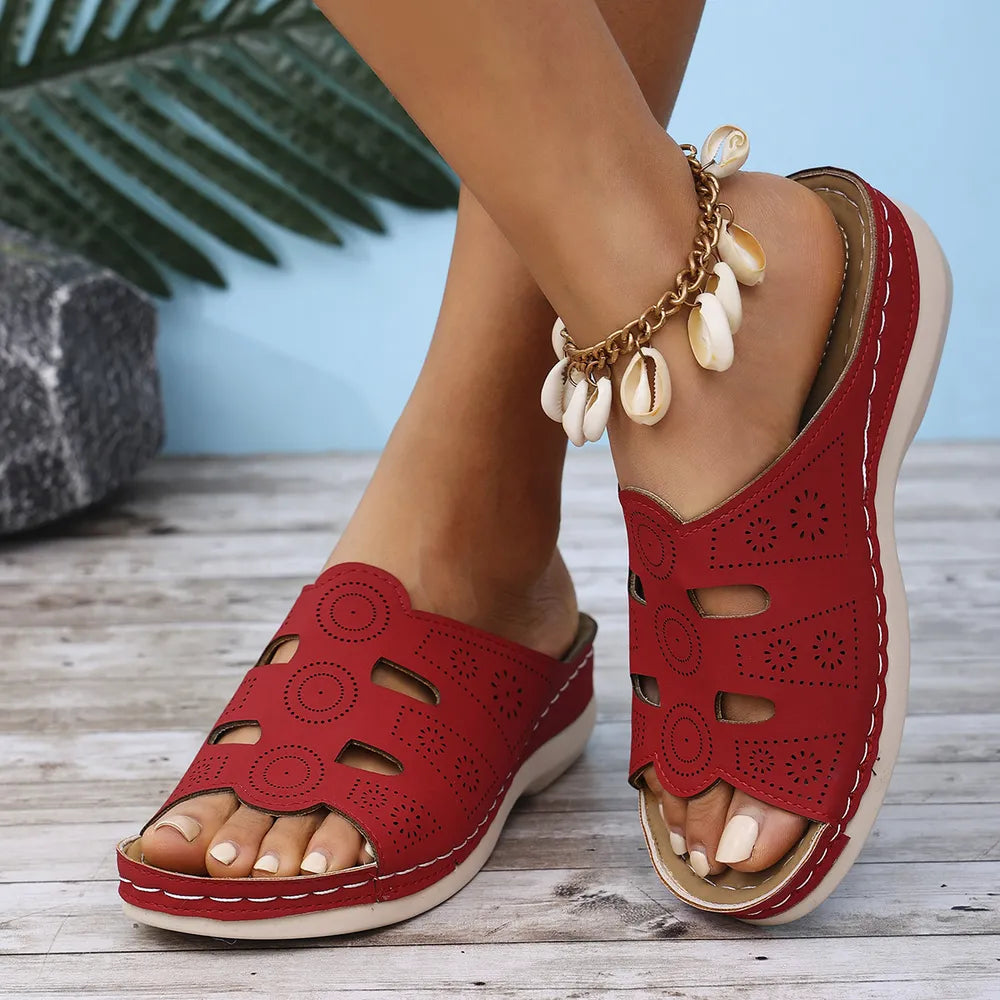 Open-Toe Cutout Sandals Carauana Store