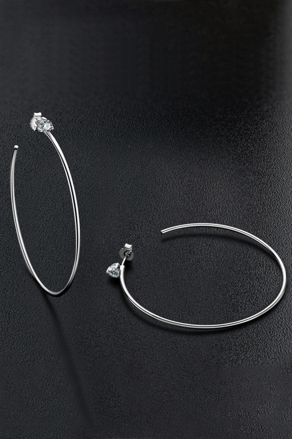 Adored 925 Sterling Silver Moissanite Hoop Earrings