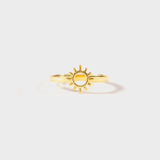 Sun Shape 18K Gold-Plated Ring Carauana Store