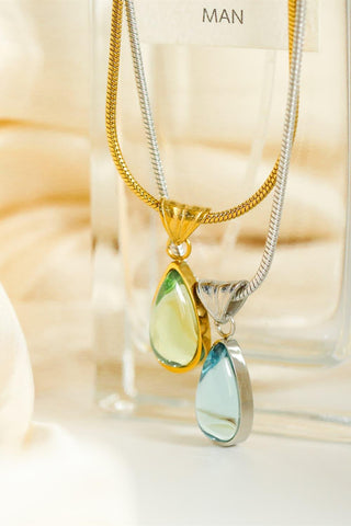 Teardrop Shape Titanium Steel Pendant Necklace