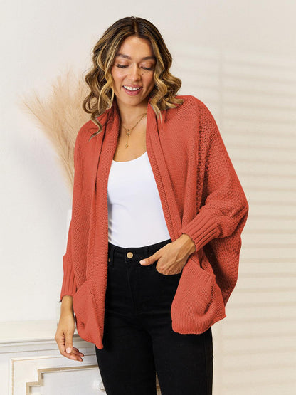 Angel Wings Open Front Cardigan with Pockets