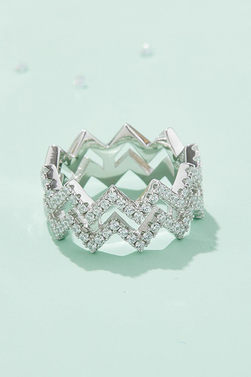 Adored Moissanite Zigzag Stacking Rings