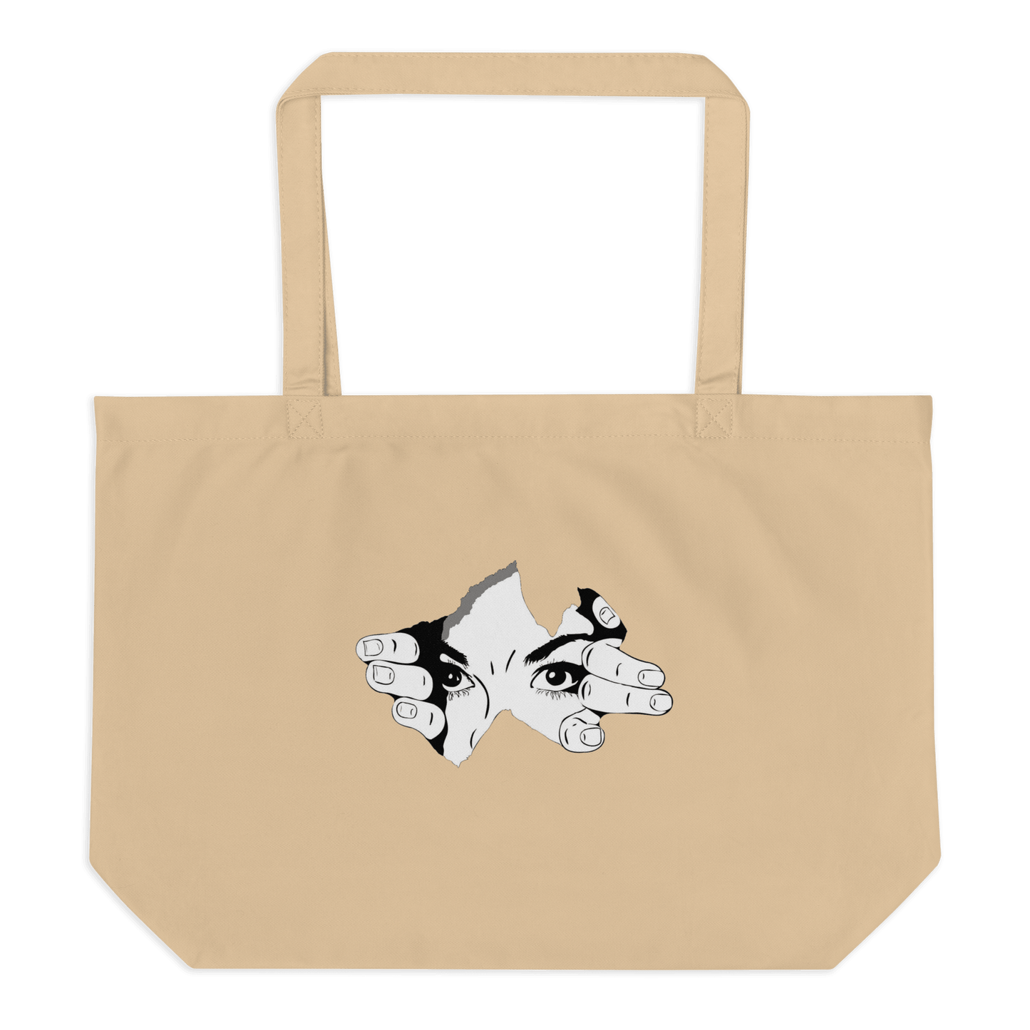 CARAUANA Large organic tote Bag Biege